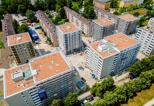 Bauprojekt München Am Dülferanger Drohnenaufnahme