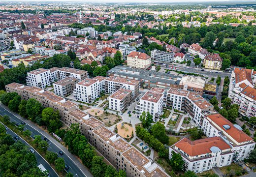 Bauprojekt Nürnberg Quartier Tafel Drohnenaufnahme