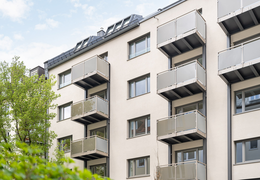 Bauprojekt München Krumbacherstraße Vorderansicht Close Up