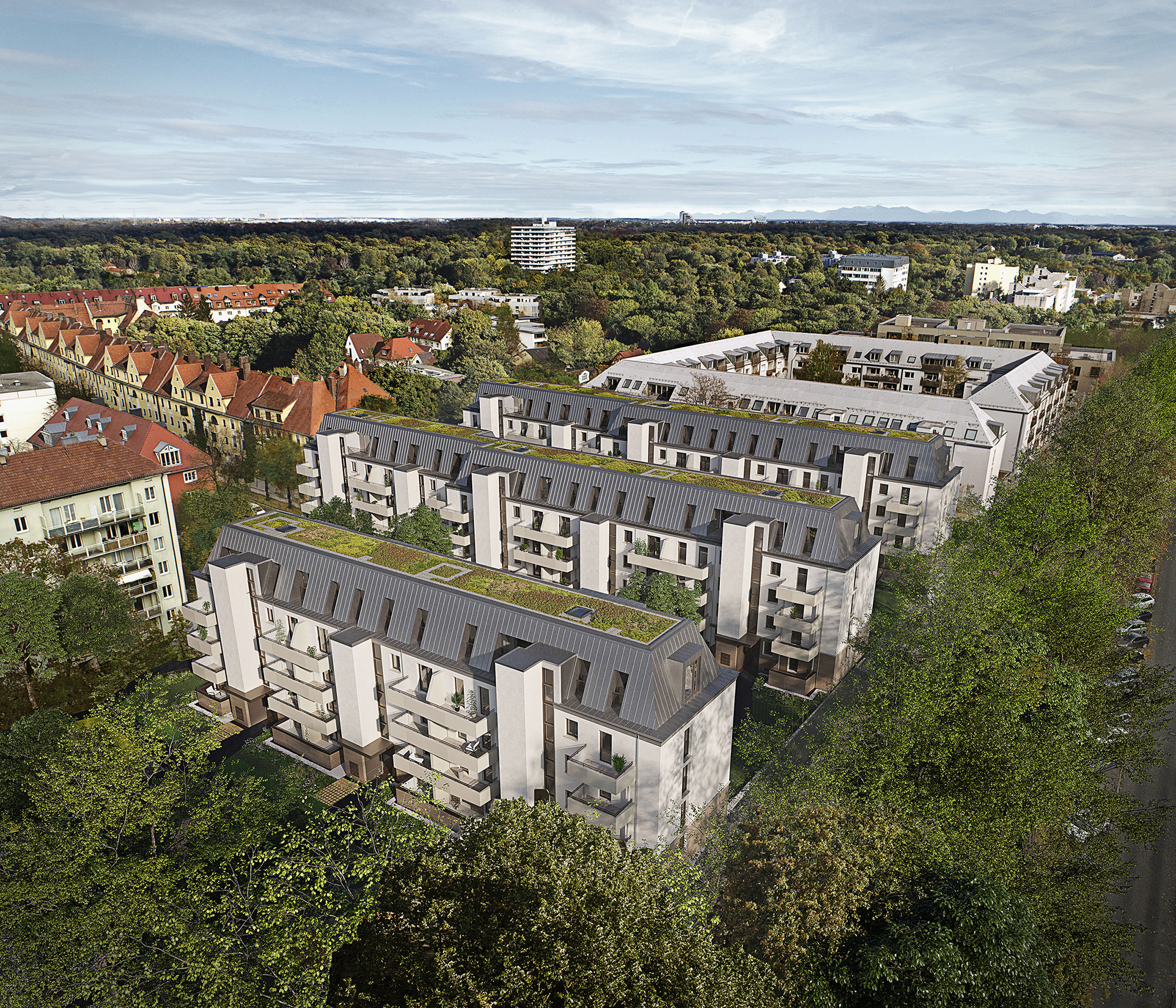 Bauprojekt NOYA München Drohnenaufnahme