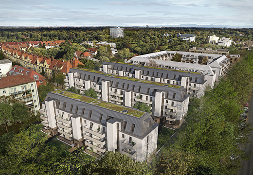 Bauprojekt NOYA München Drohnenaufnahme