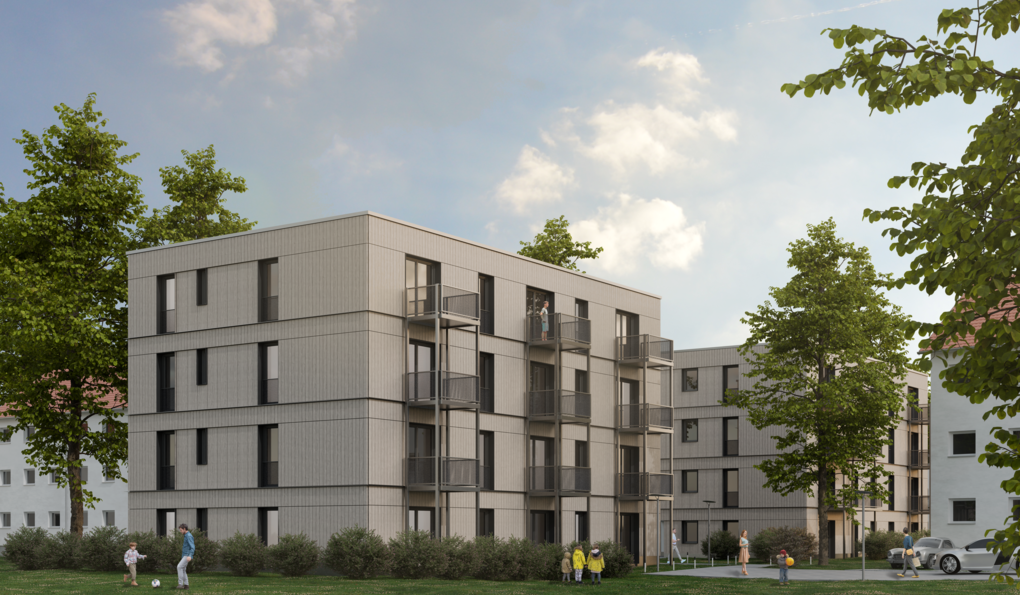 Animation Bauprojekt Jasminpark von außen