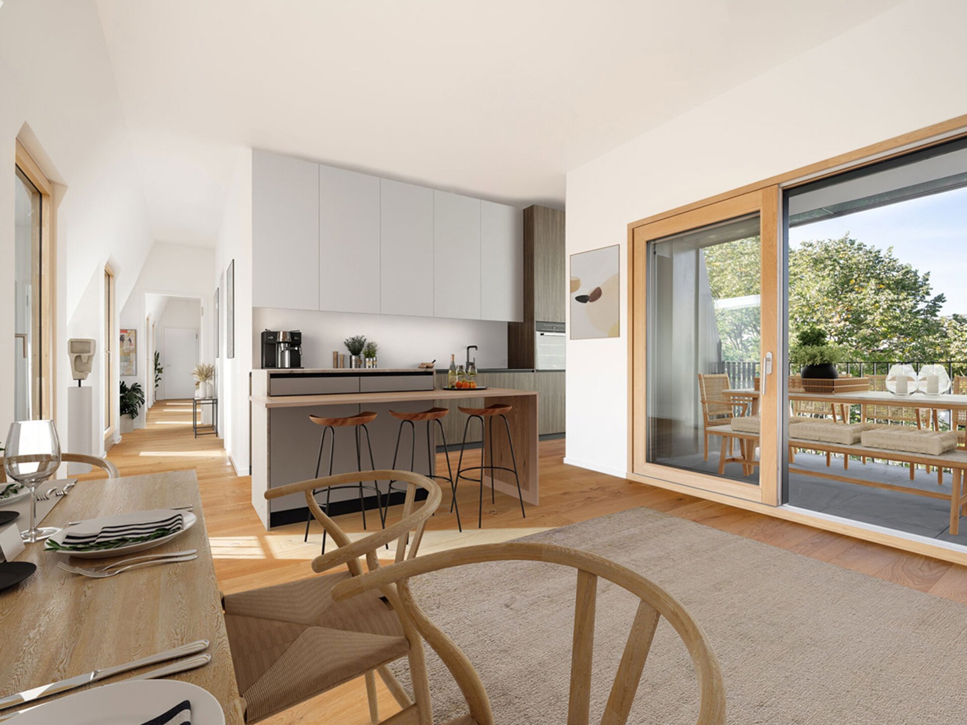 Möblierungsvorschlag Kochbereich | © Dawonia